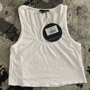 White Fox Boutique All For One Ribbed Crop White